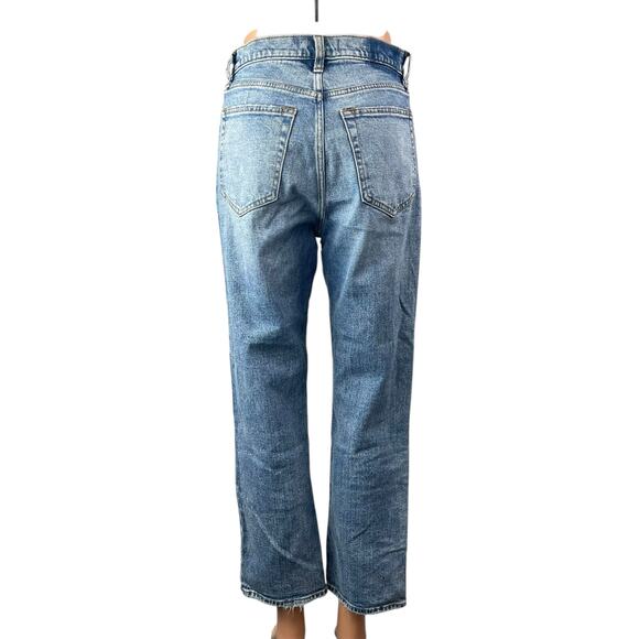 Abercrombie & Fitch The Ankle Straight Blue Ultra High Rise Patchwork Jeans 28 - Picture 4 of 6